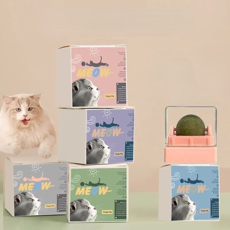 Brinquedo rotacional 360° com erva Catnip para gatos